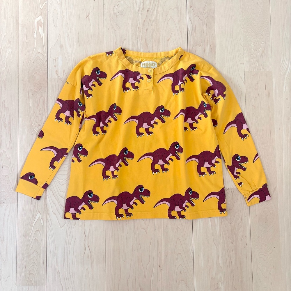 HUGO Kids Long Sleeve Dinosaur Tee